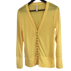 Dandelion Yellow  Snap Up V-neck Cardigan